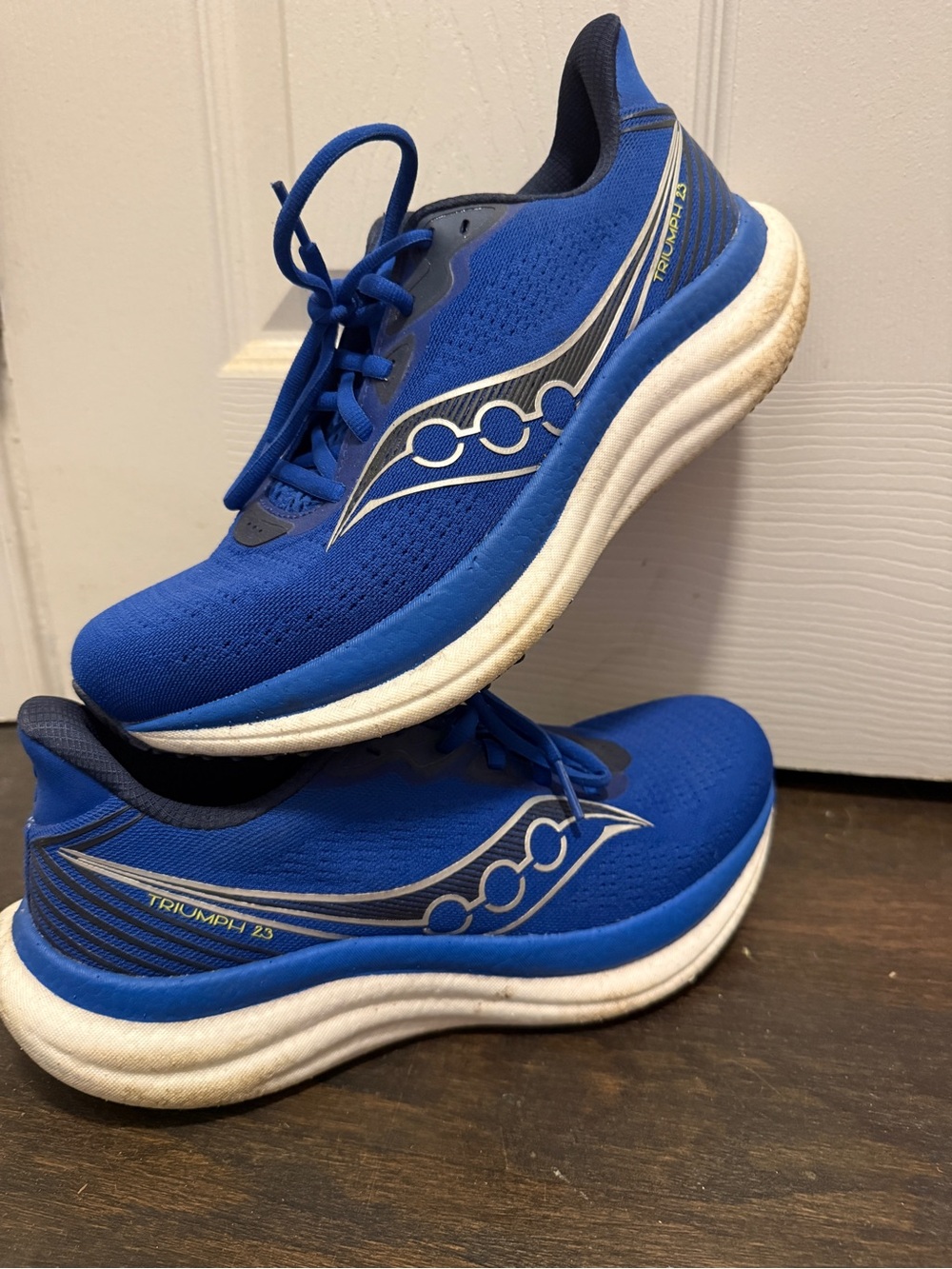 Saucony Men's Blue Lapis Athletic Running Shoes with White Midsole